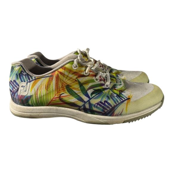 FootJoy Leisure Spikeless Golf Shoes Womens Sz 7.5 M Bright Multicolor Palm Tree - Picture 2 of 9